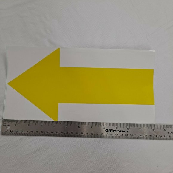 Yellow Direction Arrows Extra Large Decals Stickers Glossy 12 Inch 5 Pack - Picture 3 of 4